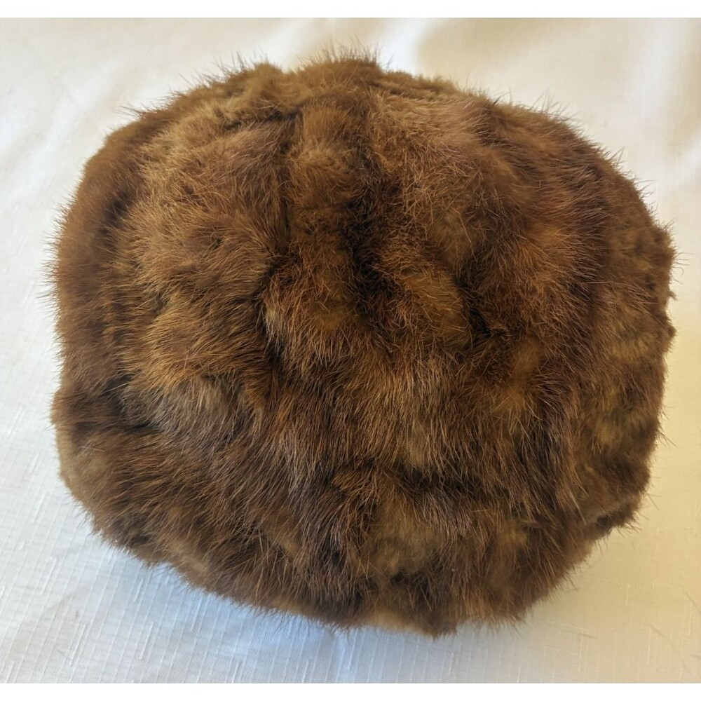 Vintage Deep Brown Soft Mink Fur Muff Hand Warmer